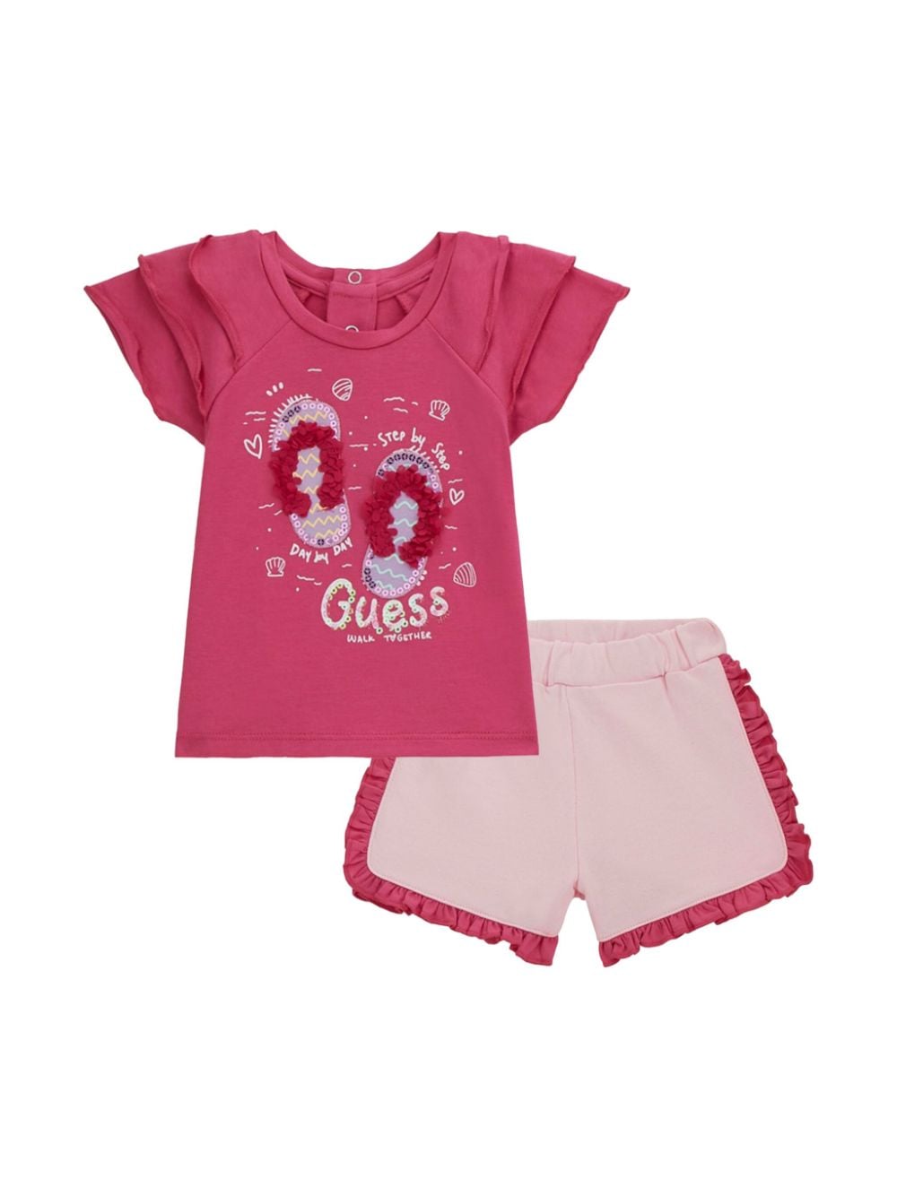 guess kids graphic-print cotton-blend short set - Pink von guess kids