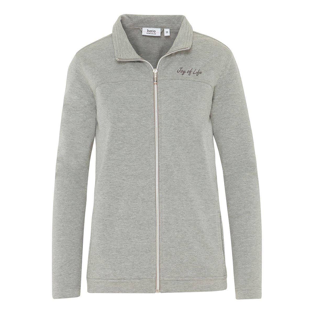 Klima-komfort - Freizeit Homewear Jacke Damen Grau 4XL von hajo