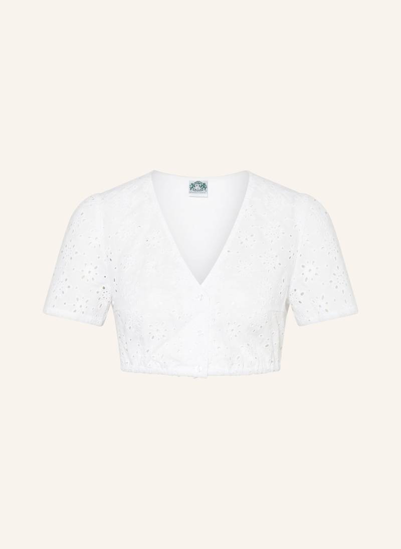 Hammerschmid Dirndlbluse Bärbel Im Materialmix weiss von hammerschmid