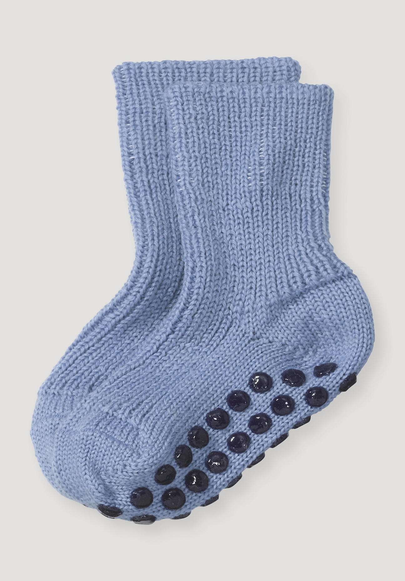 hessnatur Baby Stoppersocke aus Bio-Merinowolle - blau Grösse21-22 von hessnatur