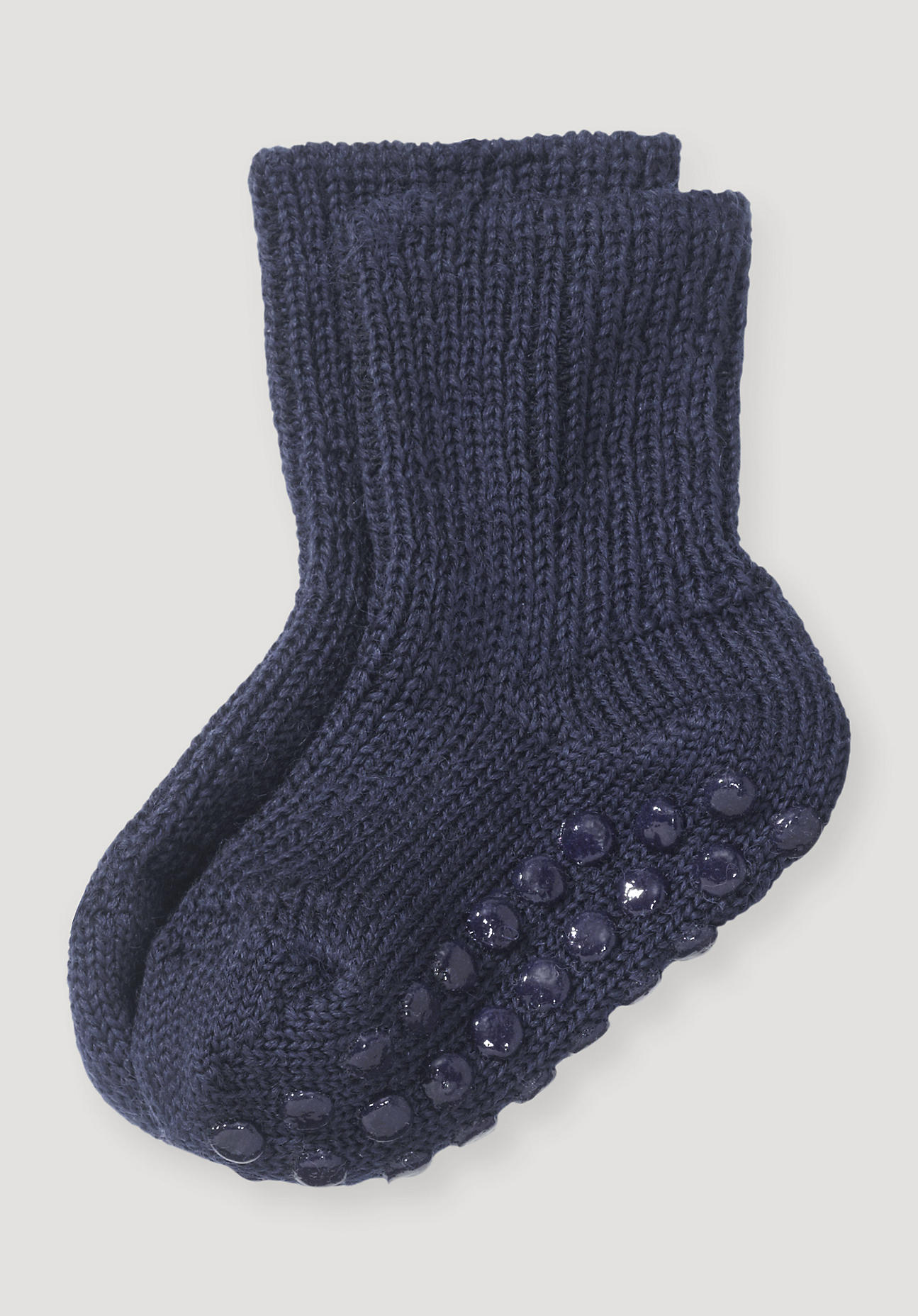 hessnatur Baby Stoppersocke aus Bio-Merinowolle - blau Grösse23-24 von hessnatur