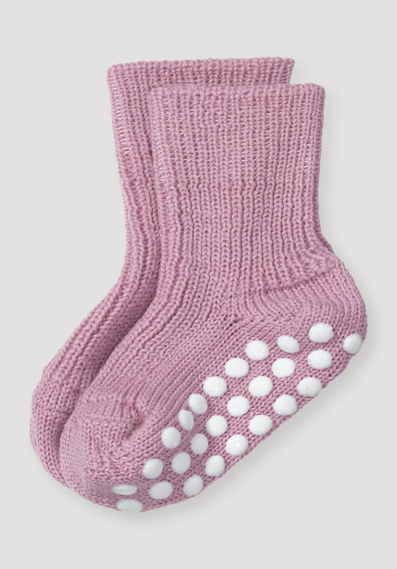 hessnatur Baby Stoppersocke aus Bio-Merinowolle - lila Grösse21-22 von hessnatur