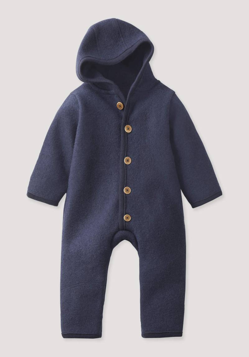 hessnatur Baby Wollwalk Overall Regular aus Bio-Merinowolle - blau Grösse98 von hessnatur