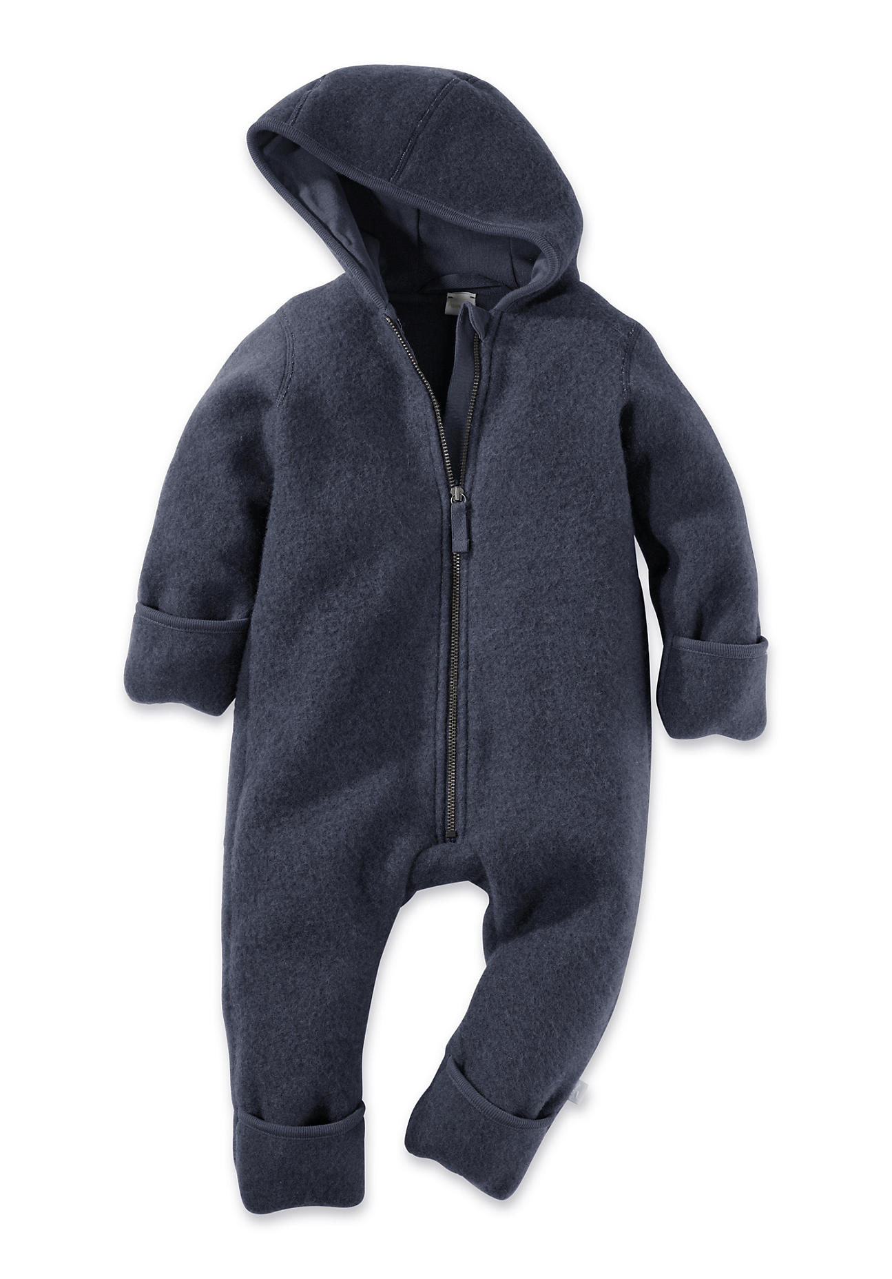 hessnatur Baby Wollfleece-Overall Regular aus Bio-Merinowolle - blau Grösse98 von hessnatur