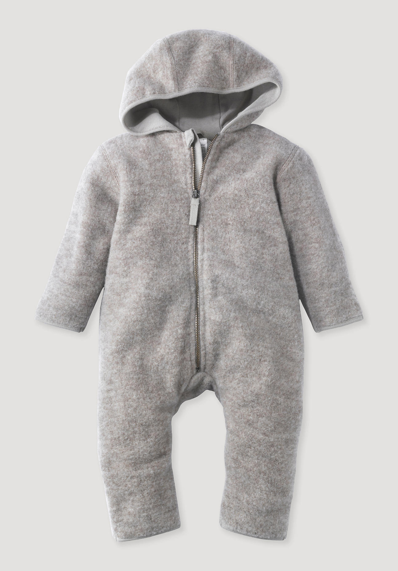 hessnatur Baby Wollfleece-Overall Regular aus Bio-Merinowolle - grau Grösse98 von hessnatur