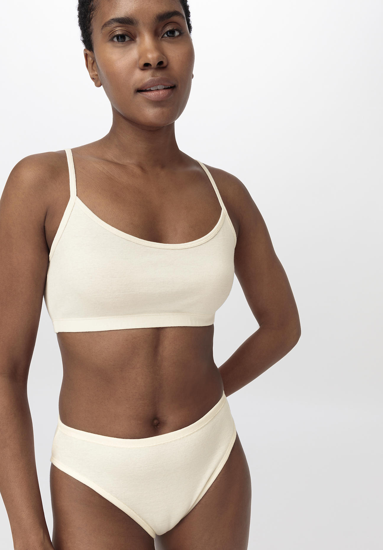 hessnatur Damen Bustier im PURE NATURE aus Bio-Baumwolle - naturfarben Grösse42 von hessnatur