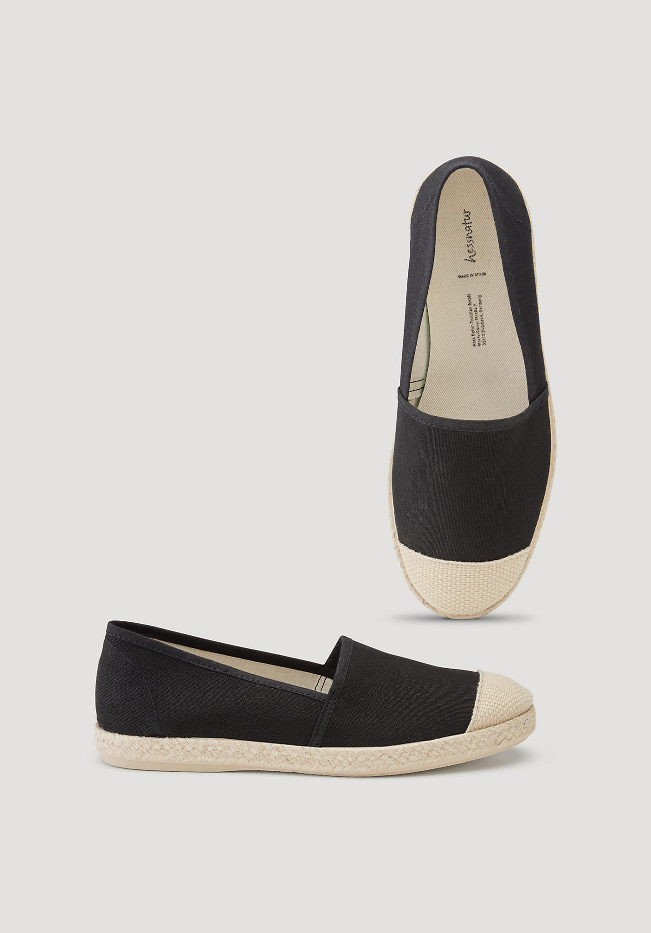 hessnatur Damen Espadrilles - schwarz Grösse37 von hessnatur