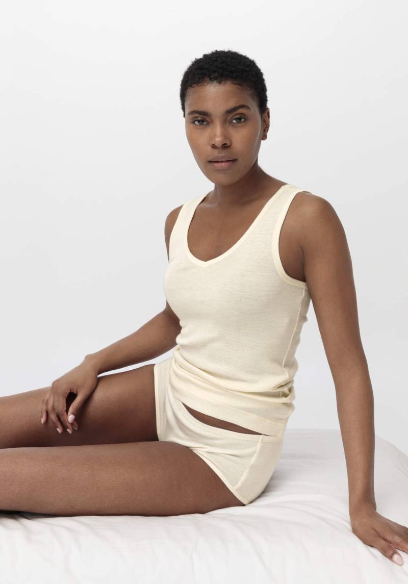 hessnatur Damen Merino Tanktop SILK & WARM TOUCH - naturfarben Grösse48 von hessnatur