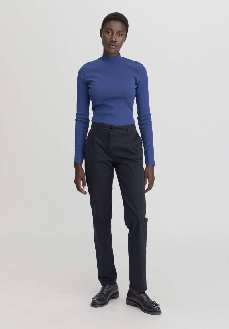 hessnatur Damen Chino Straight Leg Regular aus Bio-Baumwolle - blau Grösse40 von hessnatur