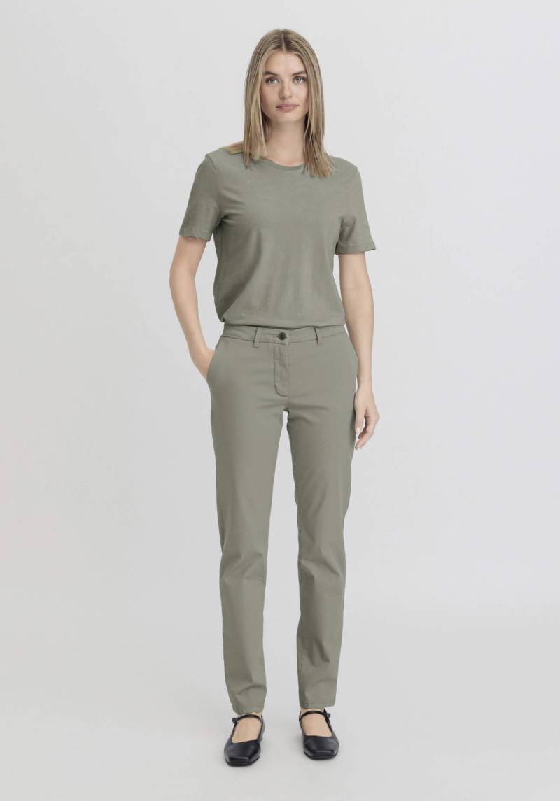 hessnatur Damen Hose Chino Regular aus Bio-Baumwolle - grün Grösse44 von hessnatur