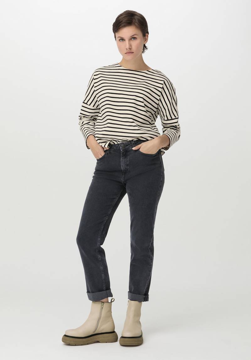 hessnatur Damen Coreva™ Jeans BEA High Rise Straight Cropped aus Bio-Denim - schwarz Grösse33/30 von hessnatur