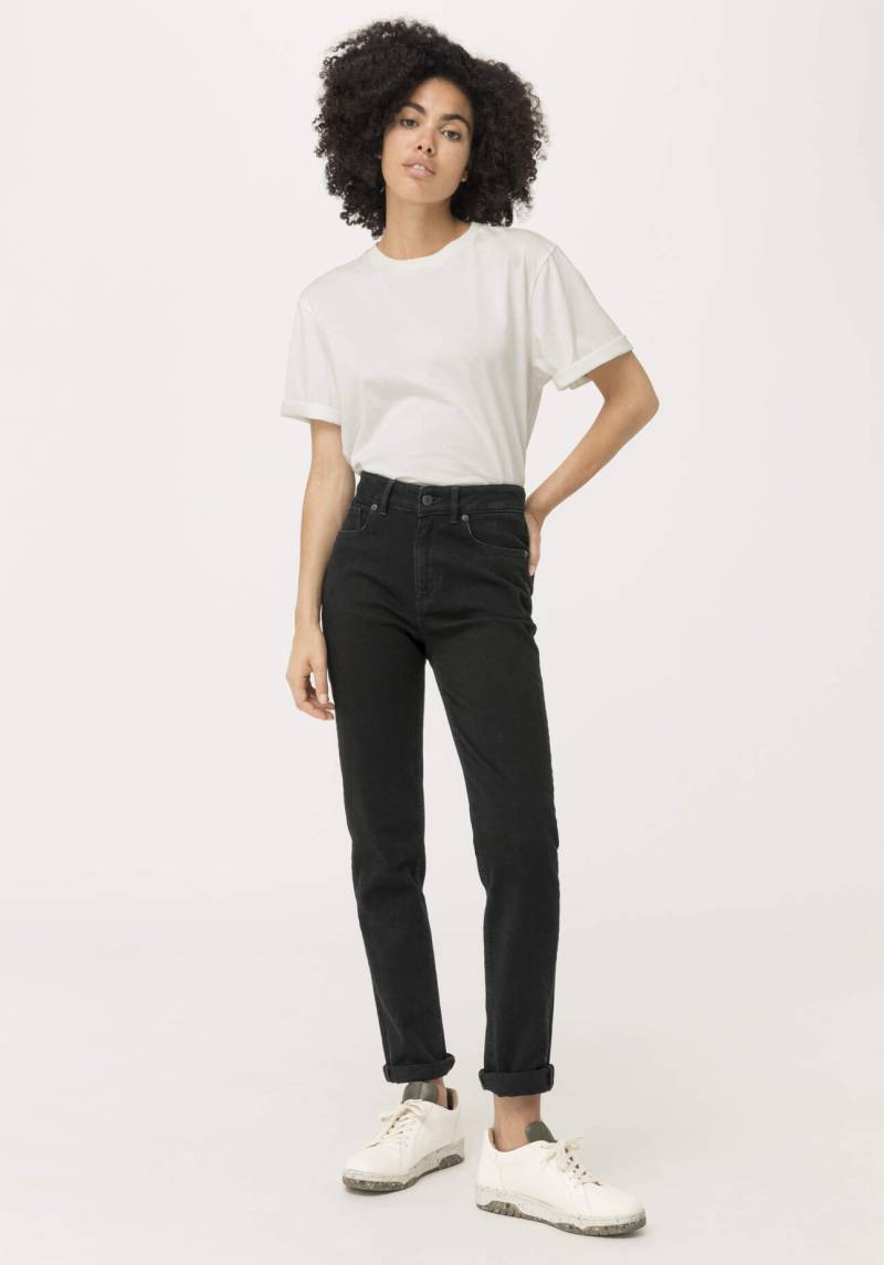hessnatur Damen Coreva™Jeans LINN High Rise Slim aus Bio-Denim - schwarz Grösse26/30 von hessnatur