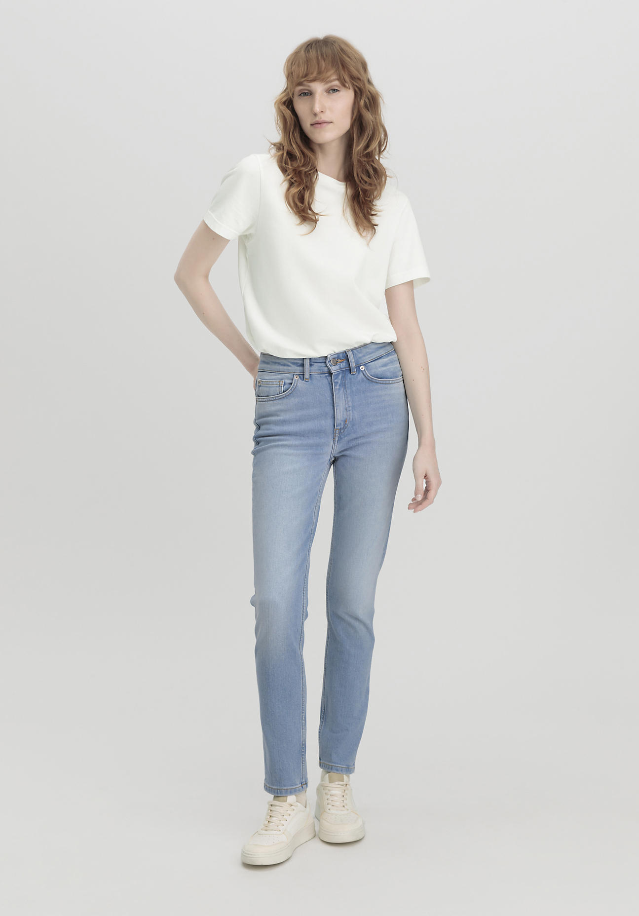 hessnatur Damen Jeans LINN High Rise Slim aus Bio-Denim - blau Grösse26/30 von hessnatur