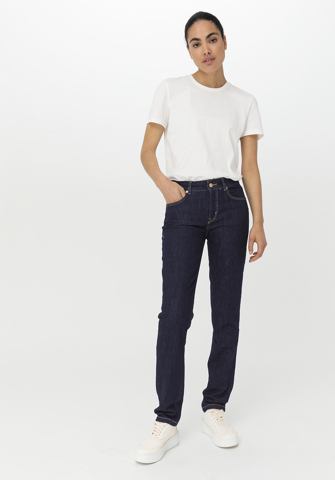 hessnatur Damen Jeans LEA Mid Rise Slim aus Bio-Denim - blau Grösse30/30 von hessnatur
