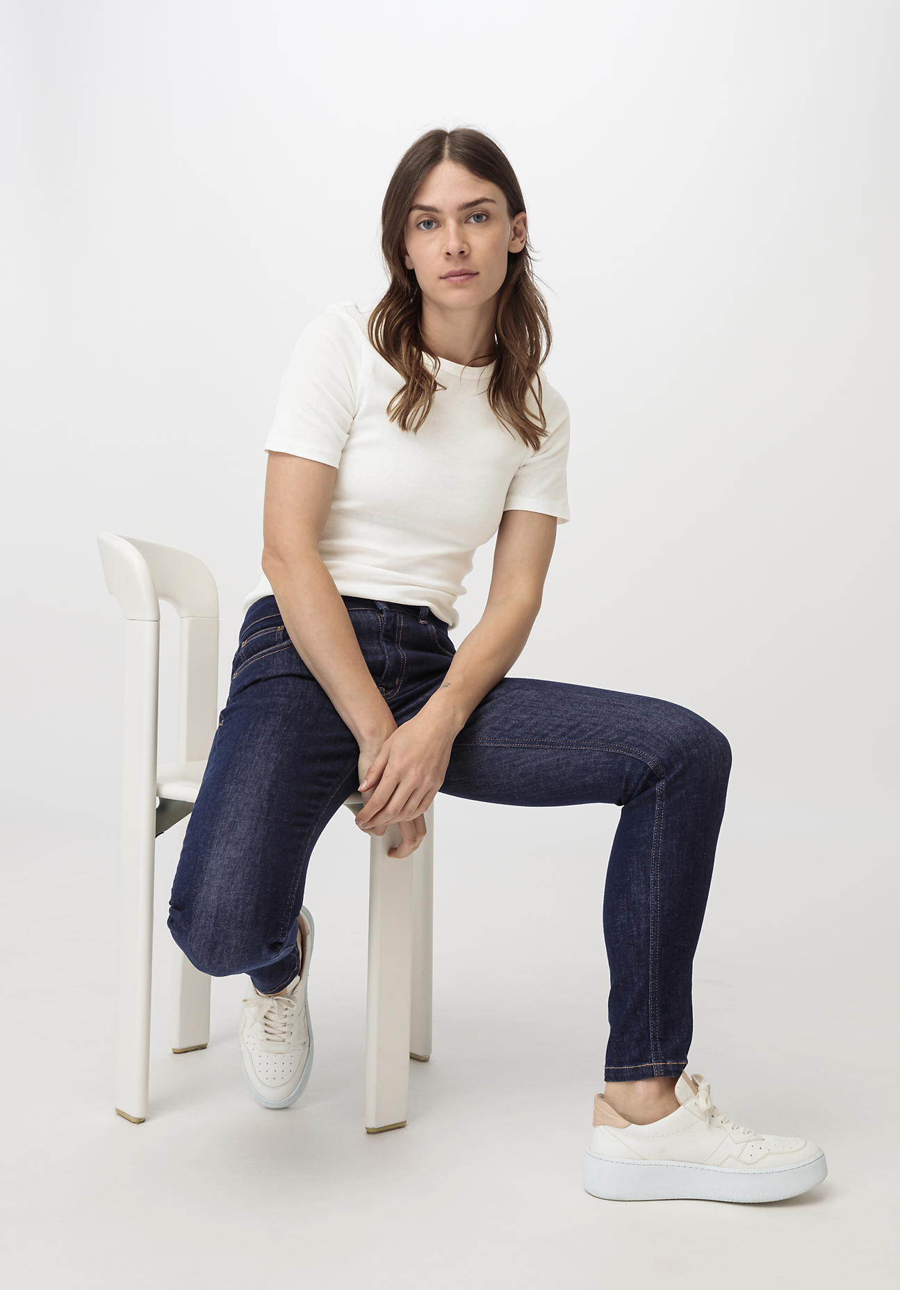 hessnatur Damen Jeans LINA Mid Rise Skinny aus Bio-Denim - blau Grösse27/30 von hessnatur