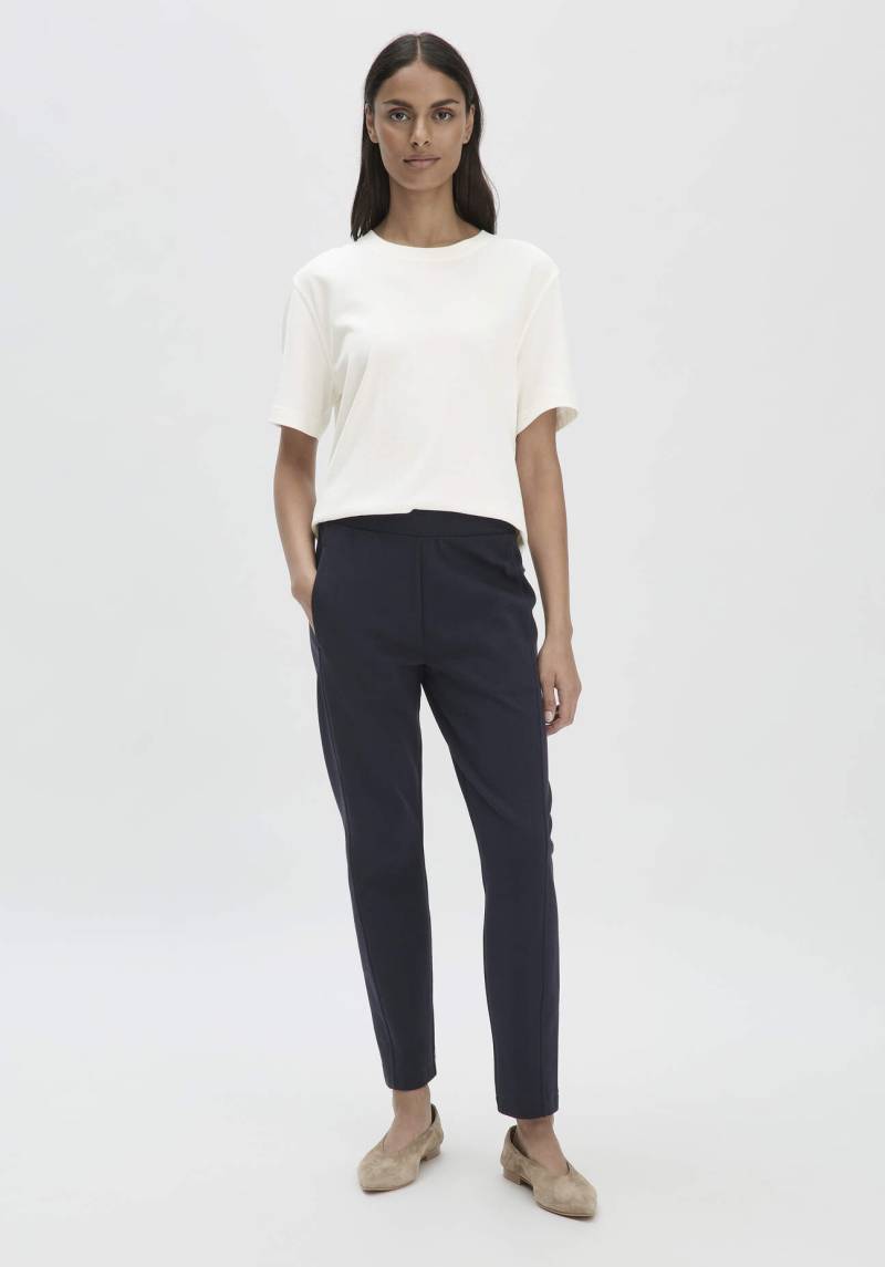hessnatur Damen Jersey Hose Regular aus Bio-Baumwolle - blau Grösse40 von hessnatur