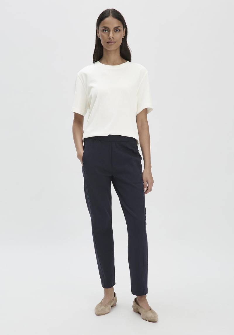 hessnatur Damen Jersey Hose Regular aus Bio-Baumwolle - blau Grösse42 von hessnatur