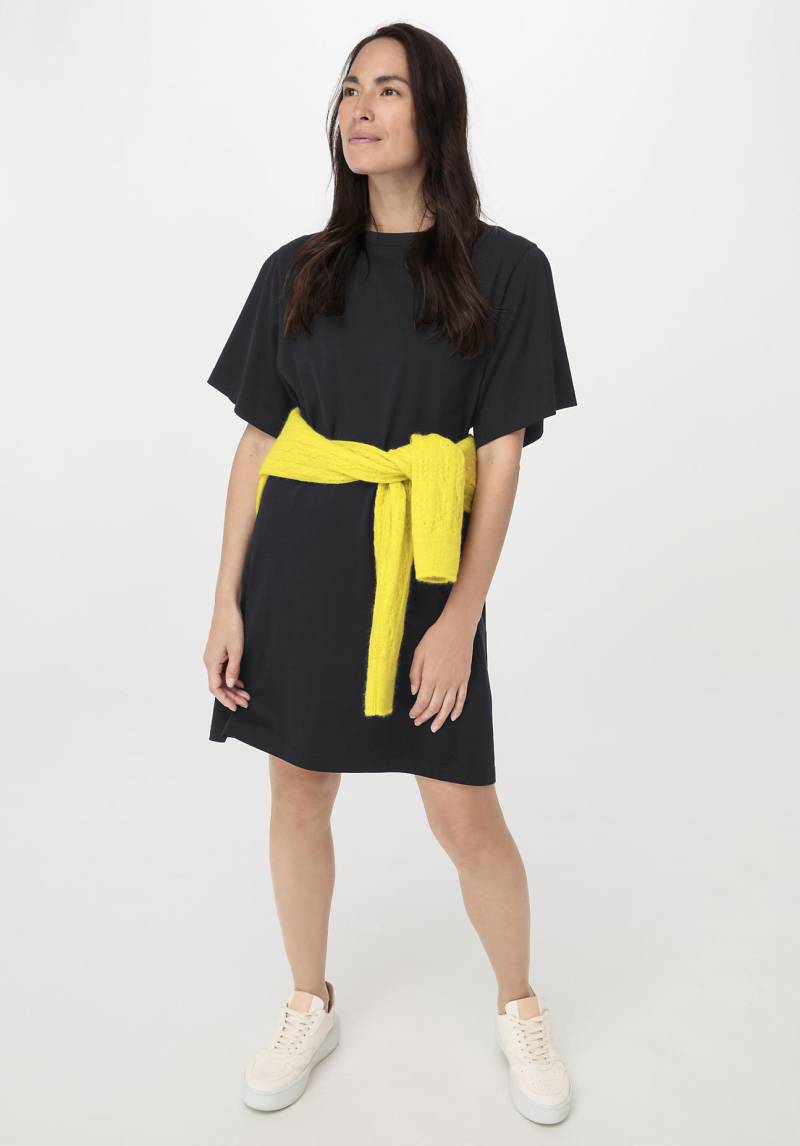 hessnatur Damen Shirt-Kleid Mini Relaxed aus Bio-Baumwolle - schwarz Grösse34 von hessnatur