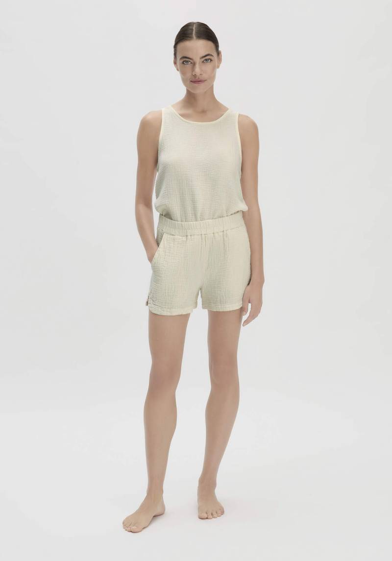 hessnatur Damen Musselin Schlafshorts Relaxed PURE COMFORT aus Bio-Baumwolle - naturfarben Grösse38 von hessnatur