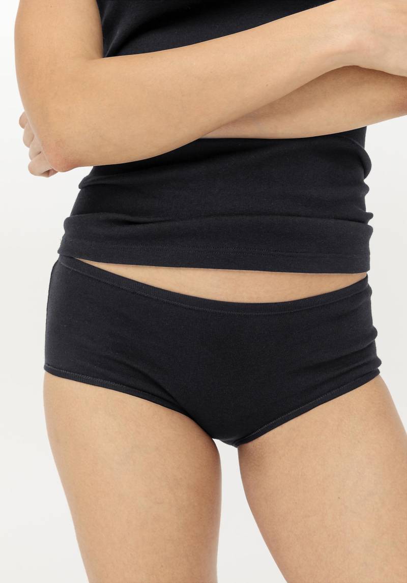 hessnatur Damen Panty Low Cut im PURE NATURE aus Bio-Baumwolle - schwarz Grösse44 von hessnatur