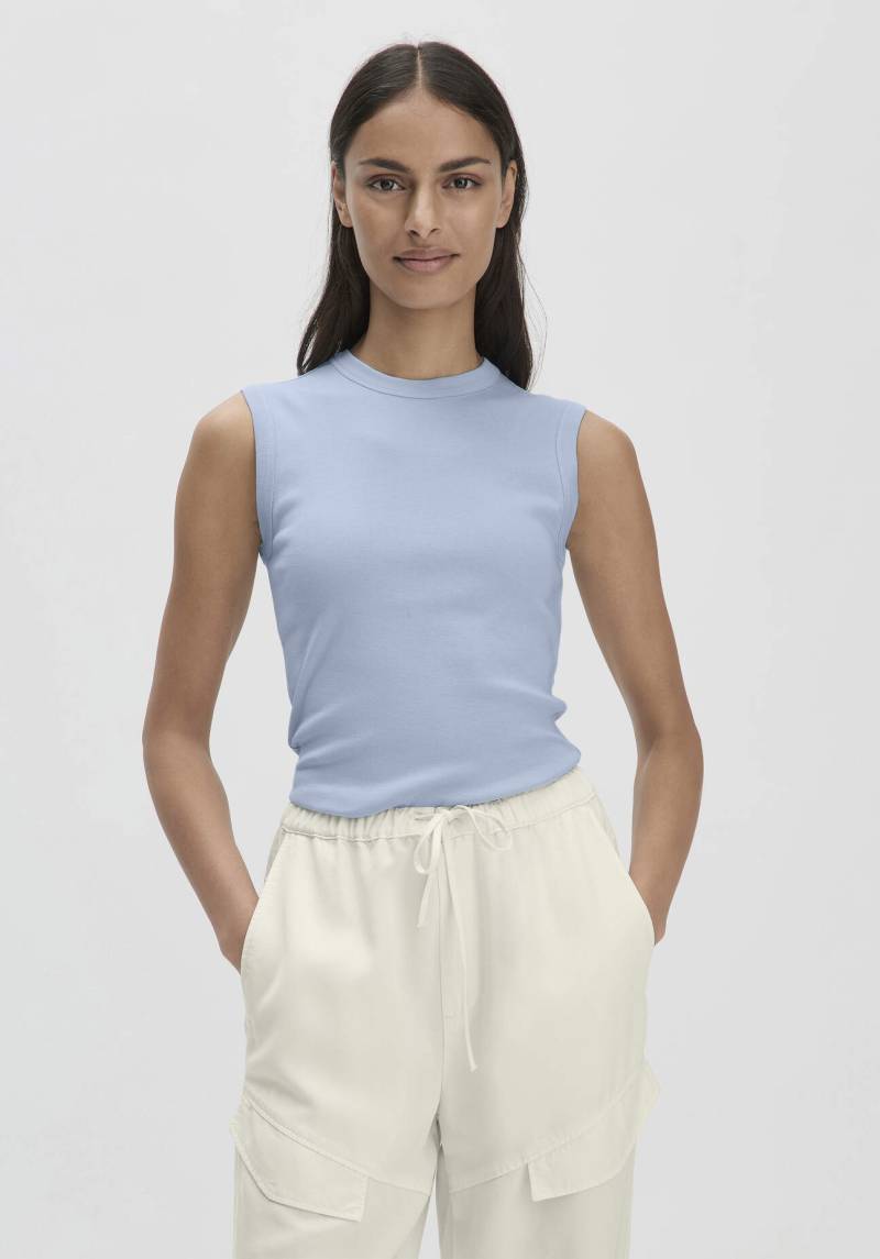 hessnatur Damen Softrib Top Fitted aus Bio-Baumwolle und TENCEL™ Modal - blau Grösse38 von hessnatur