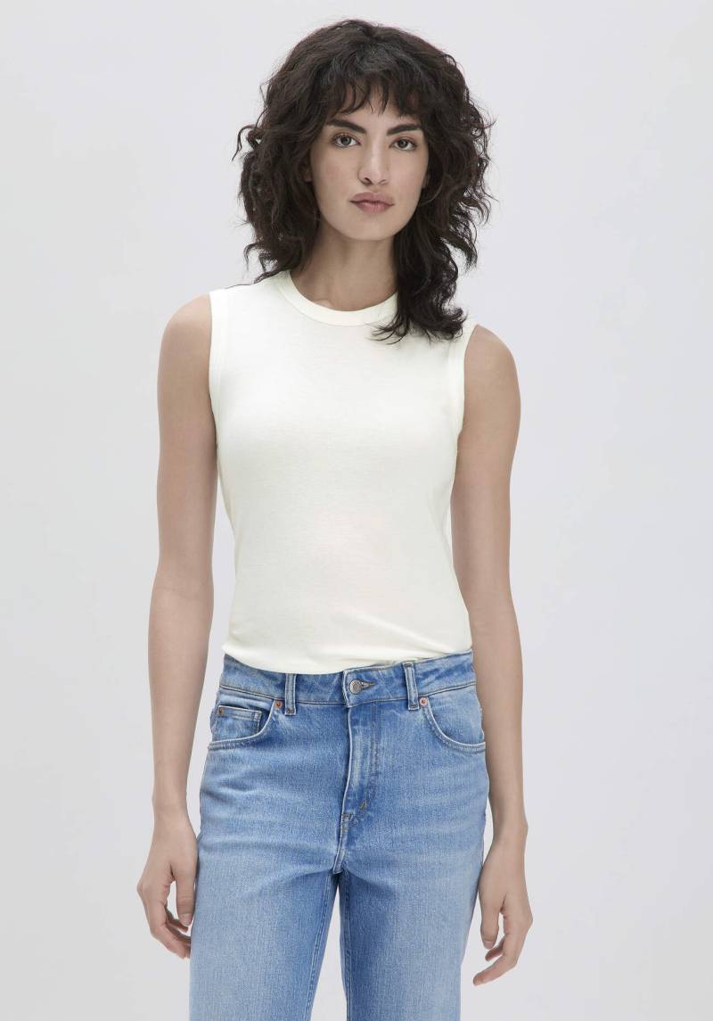 hessnatur Damen Softrib Top Fitted aus Bio-Baumwolle und TENCEL™ Modal - weiß Grösse34 von hessnatur