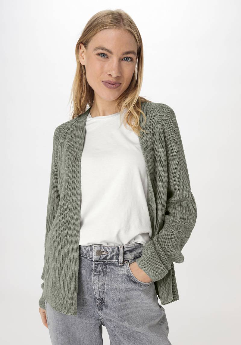 hessnatur Damen Strickjacke Regular aus Bio-Baumwolle - grün Grösse48 von hessnatur