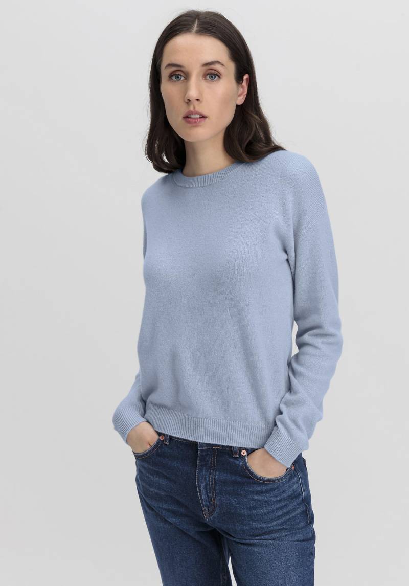 hessnatur Damen Pullover Regular aus Kaschmir - blau Grösse44 von hessnatur