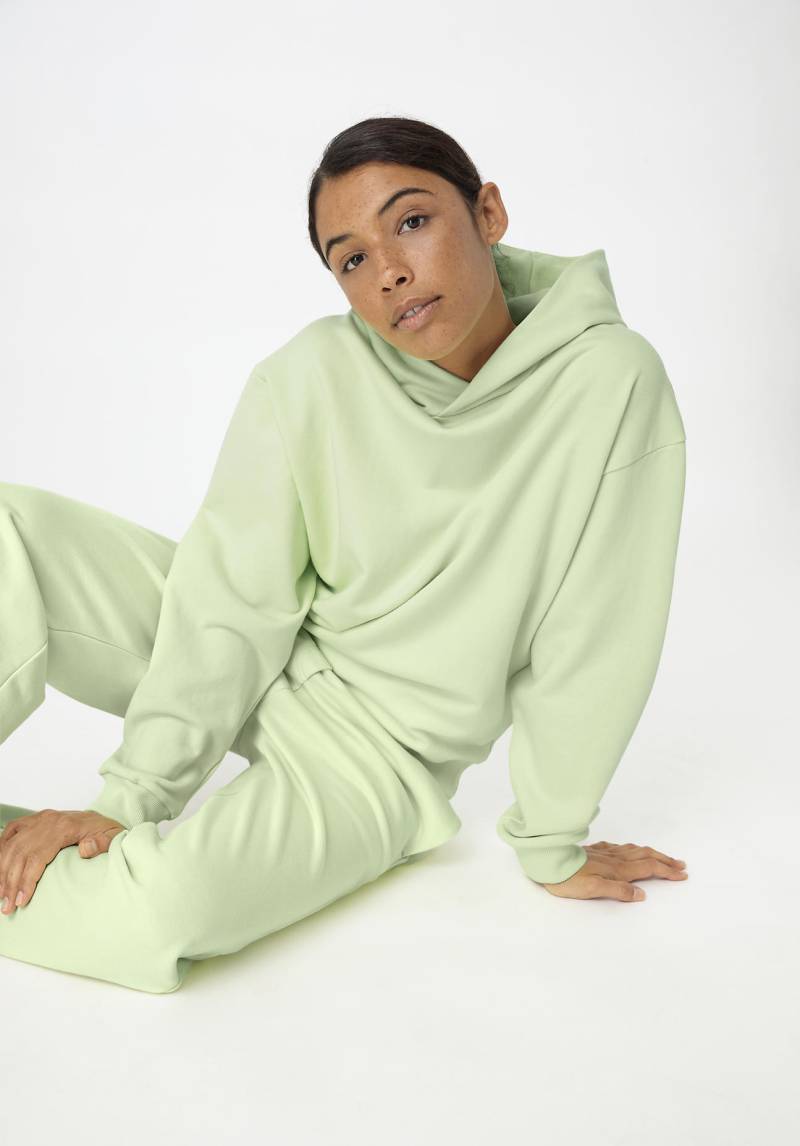 hessnatur Damen Sweatshirt Hoodie Relaxed aus Bio-Baumwolle - grün Grösse38 von hessnatur