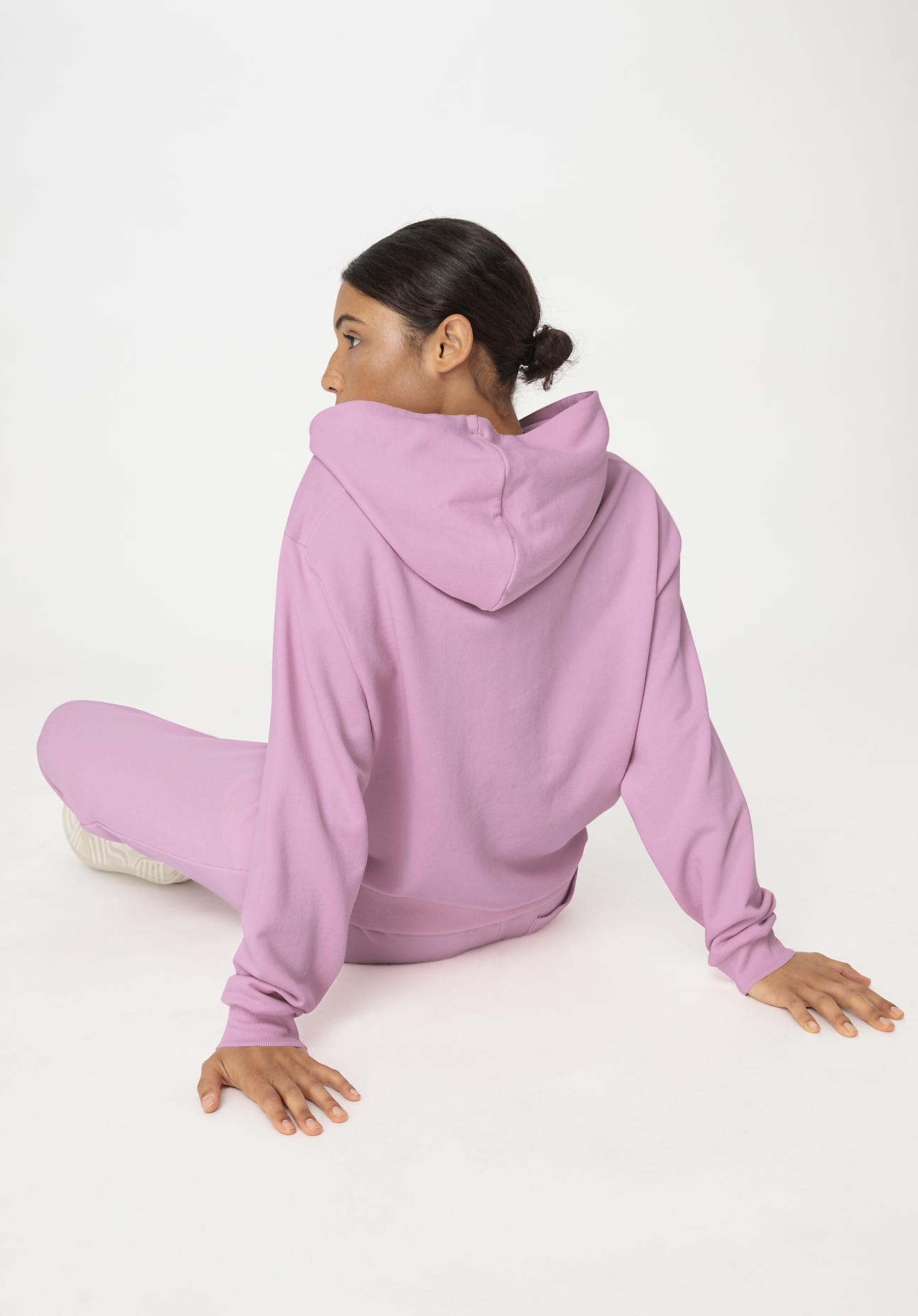 hessnatur Damen Sweatshirt Hoodie Relaxed aus Bio-Baumwolle - rosa Grösse46 von hessnatur