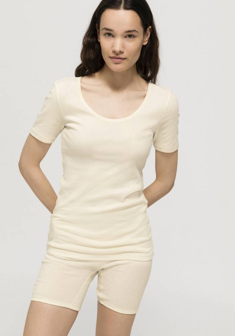 hessnatur Damen T-Shirt Fitted PURE NATURE aus Bio-Baumwolle - naturfarben Grösse34 von hessnatur