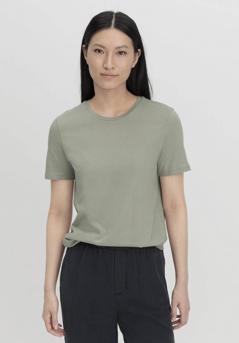 hessnatur Damen T-Shirt Regular aus Bio-Baumwolle - grün Grösse34 von hessnatur