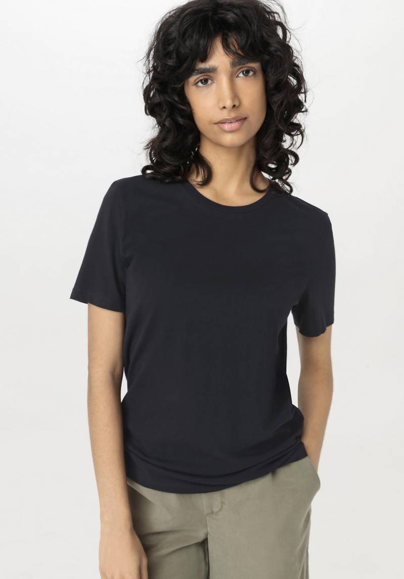 hessnatur Damen T-Shirt Regular aus Bio-Baumwolle - schwarz Grösse34 von hessnatur