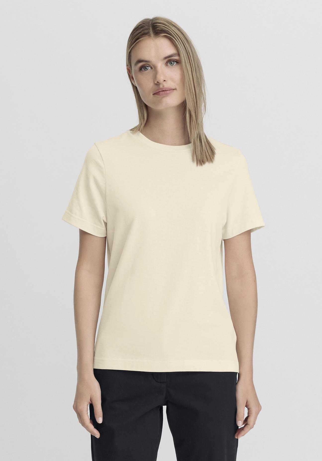 hessnatur Damen Heavy T-Shirt Regular aus Bio-Baumwolle - naturfarben Grösse34 von hessnatur