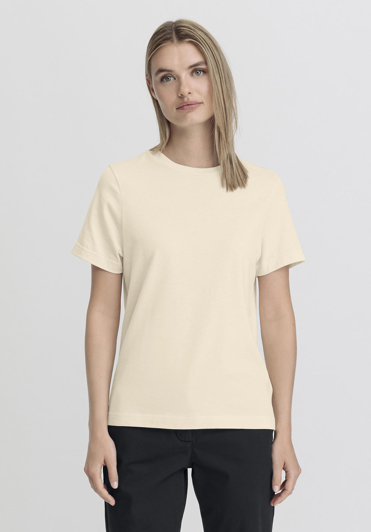 hessnatur Damen Heavy T-Shirt Regular aus Bio-Baumwolle - naturfarben Grösse42 von hessnatur