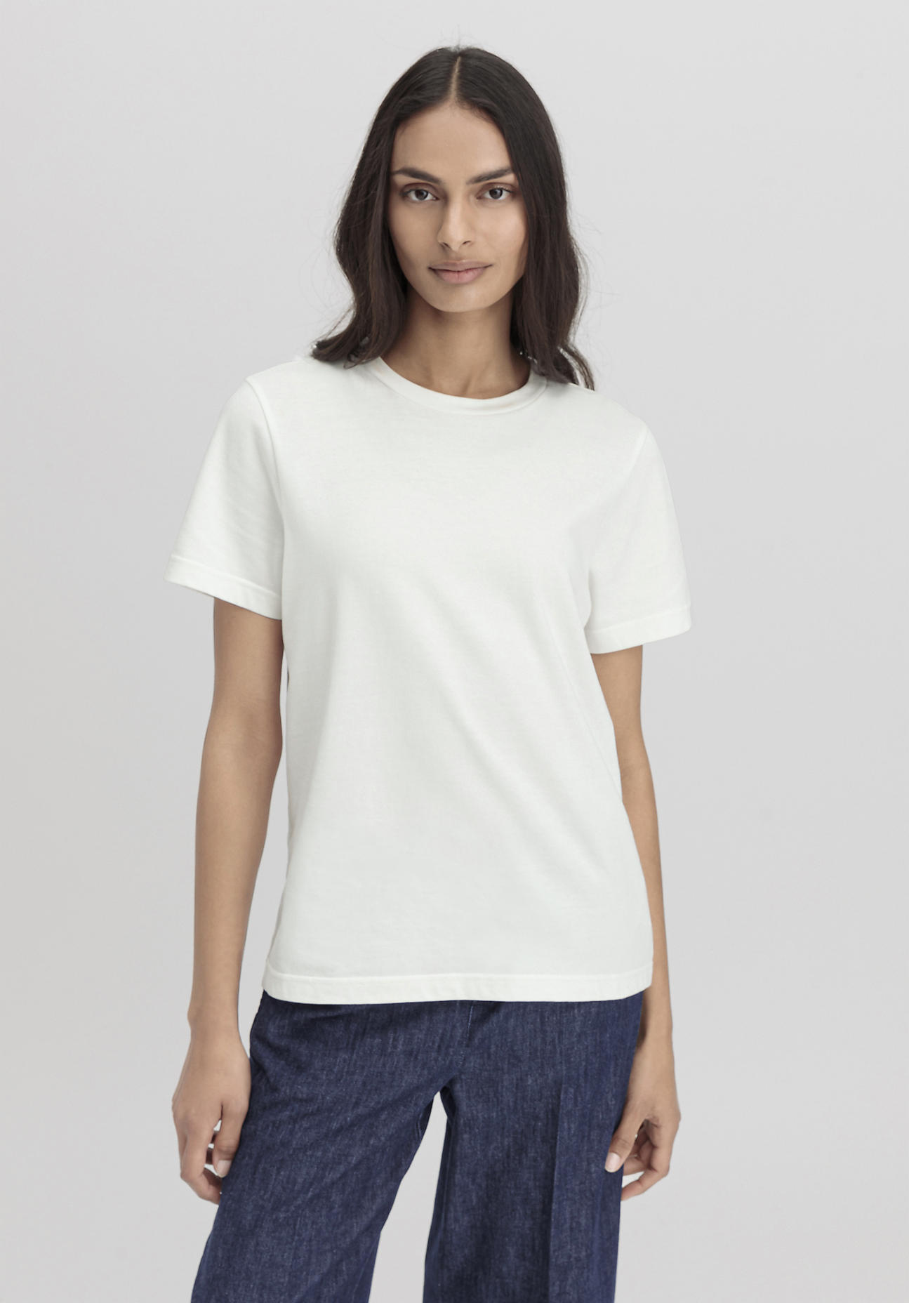 hessnatur Damen Heavy T-Shirt Regular aus Bio-Baumwolle - weiß Grösse40 von hessnatur