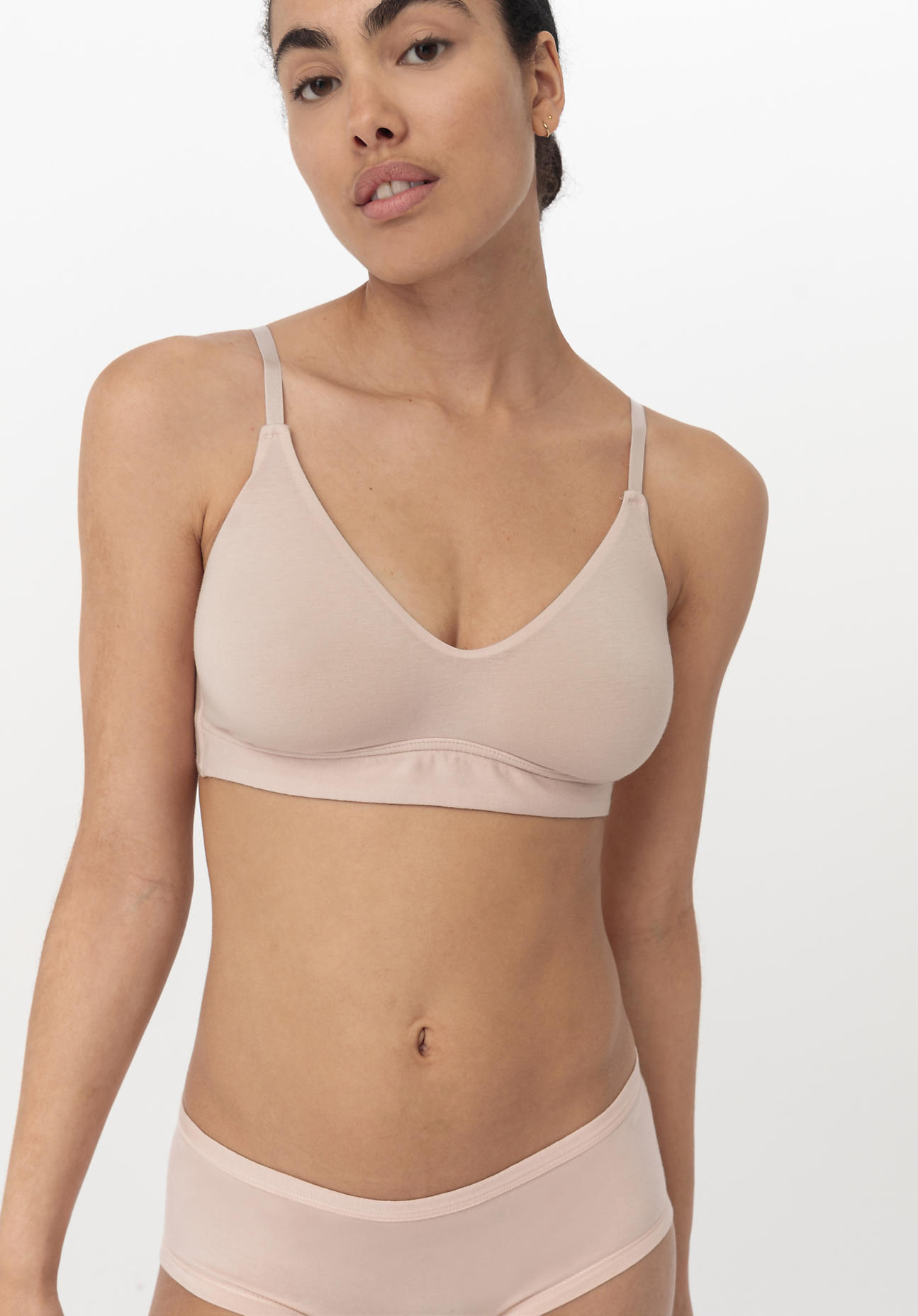 hessnatur Damen Triangel-BH aus Bio-Baumwolle und Tencel™Modal - rosa Grösse80D von hessnatur