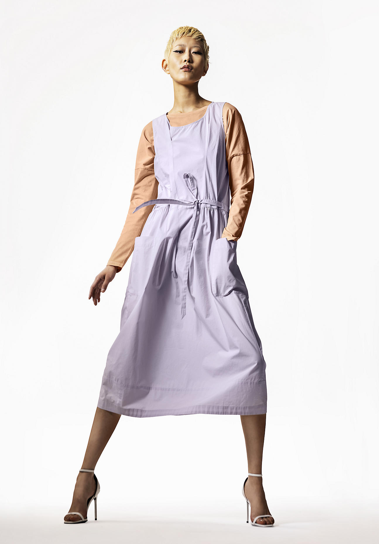 hessnatur Damen WUNDERKIND X HESSNATUR Midi-Kleid aus Bio-Baumwolle - lila Grösse34 von hessnatur
