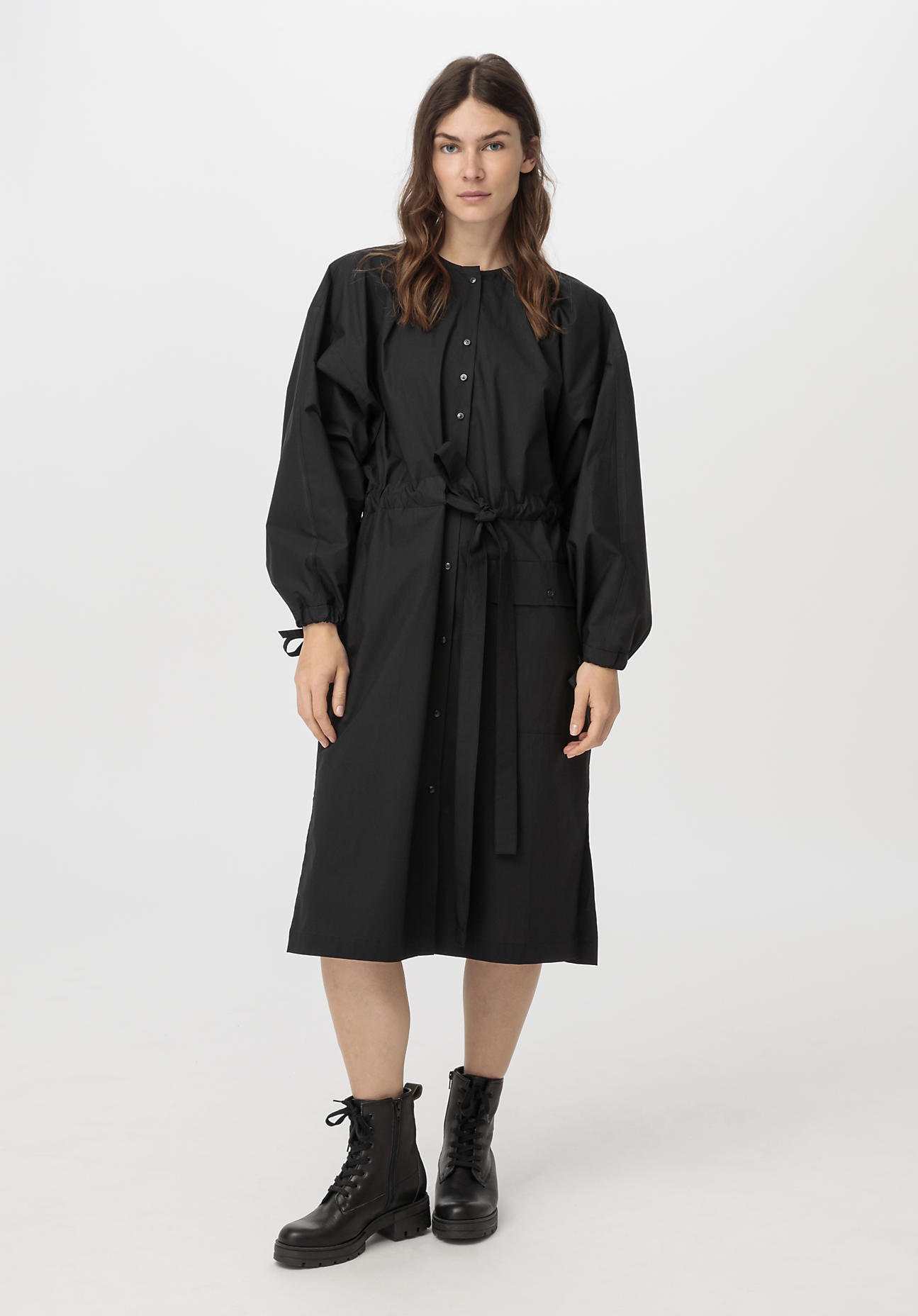 hessnatur Damen ZERO WASTE Kleid aus Bio-Baumwolle - schwarz Grösse1size von hessnatur