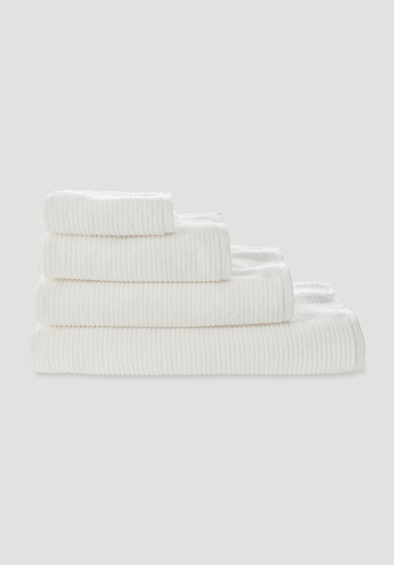 hessnatur Frottee-Handtuch feiner Streifen aus Bio-Baumwolle - weiß Grösse100x180 cm von hessnatur