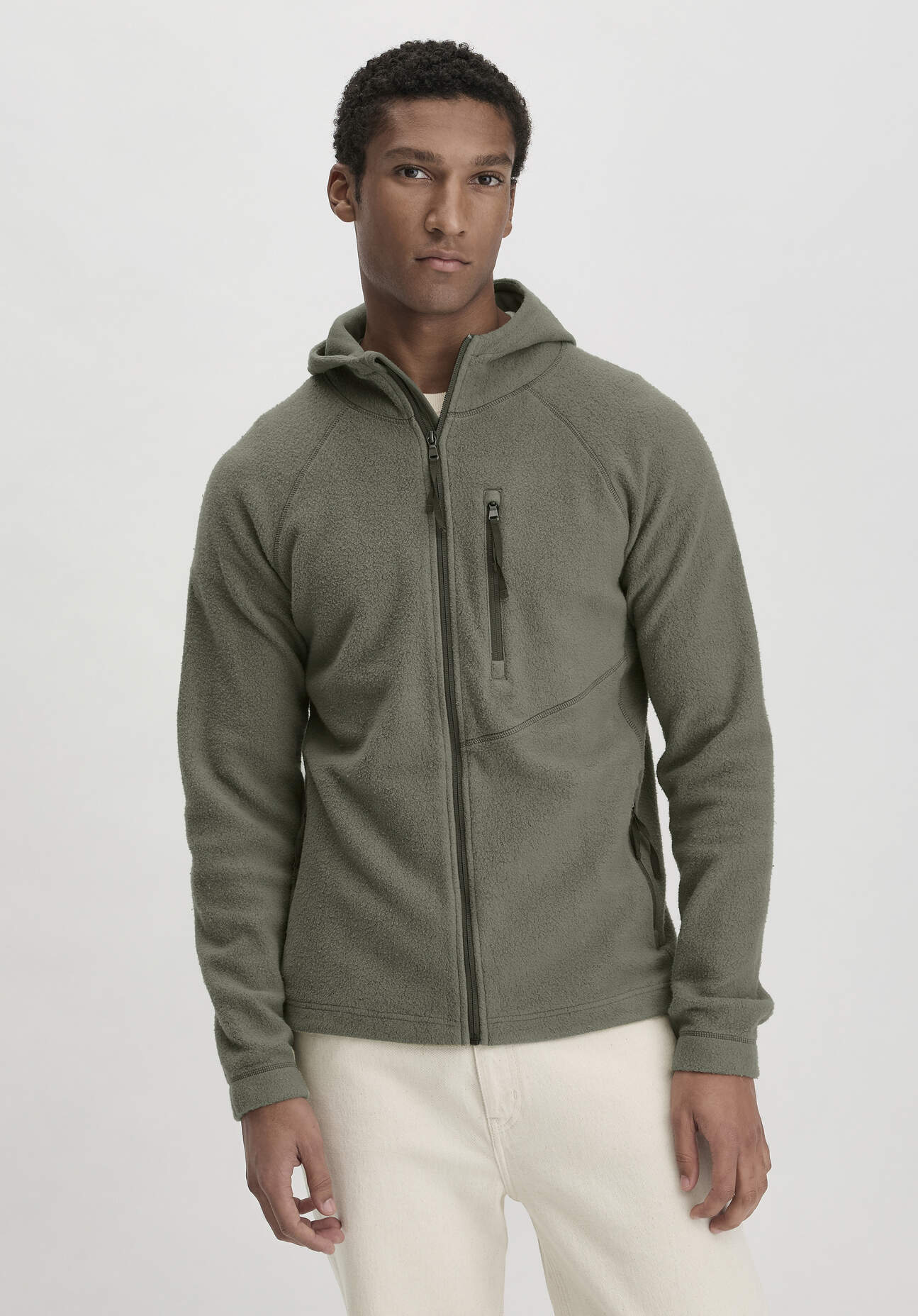 hessnatur Herren Fleece Jacke Kapuze Regular aus Bio-Baumwolle - grün Grösse54 hessnatur Herren Fleece Jacke Kapuze Regular aus Bio-Baumwolle - grün Grösse54 von hessnatur