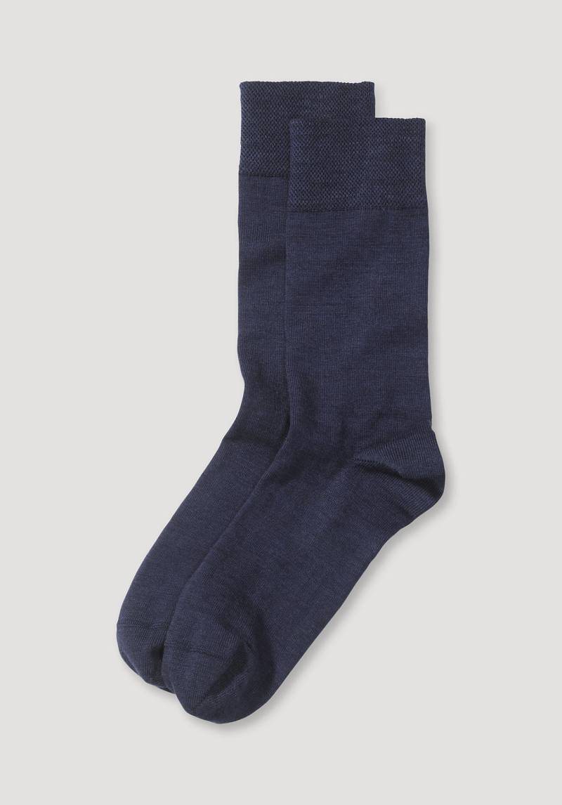 hessnatur Herren Merino-Socken im aus Bio-Merinowolle mit Bio-Baumwolle - blau Grösse46-48 von hessnatur