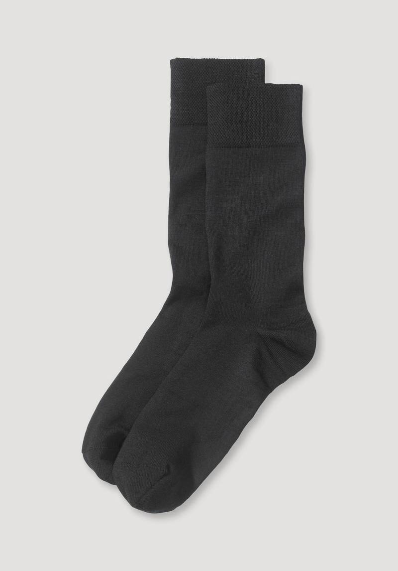 hessnatur Herren Merino-Socken im aus Bio-Merinowolle mit Bio-Baumwolle - schwarz Grösse40-42 von hessnatur