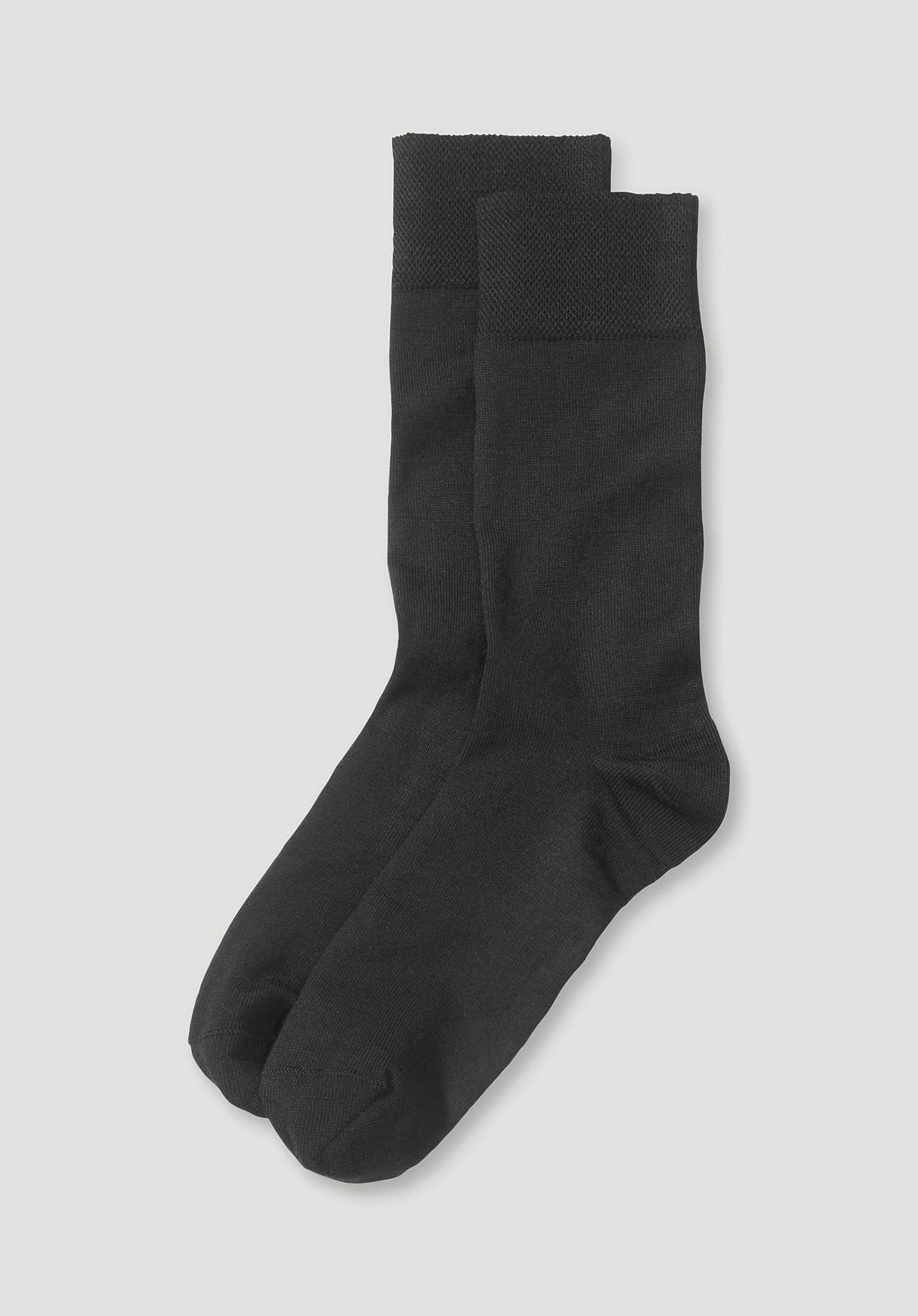 hessnatur Herren Merino-Socken im aus Bio-Merinowolle mit Bio-Baumwolle - schwarz Grösse46-48 von hessnatur