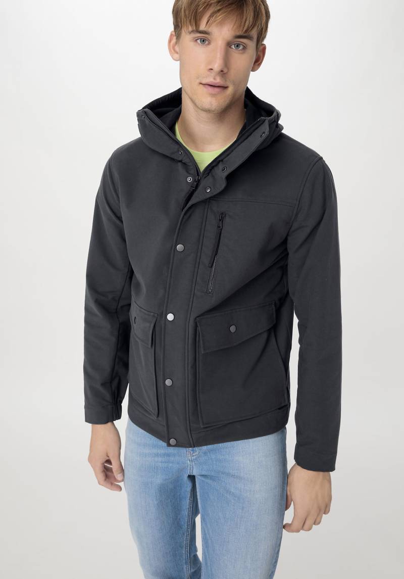 hessnatur Herren Softshell Jacke Regular NATURE SHELL aus Bio-Baumwolle - grün Grösse46 von hessnatur