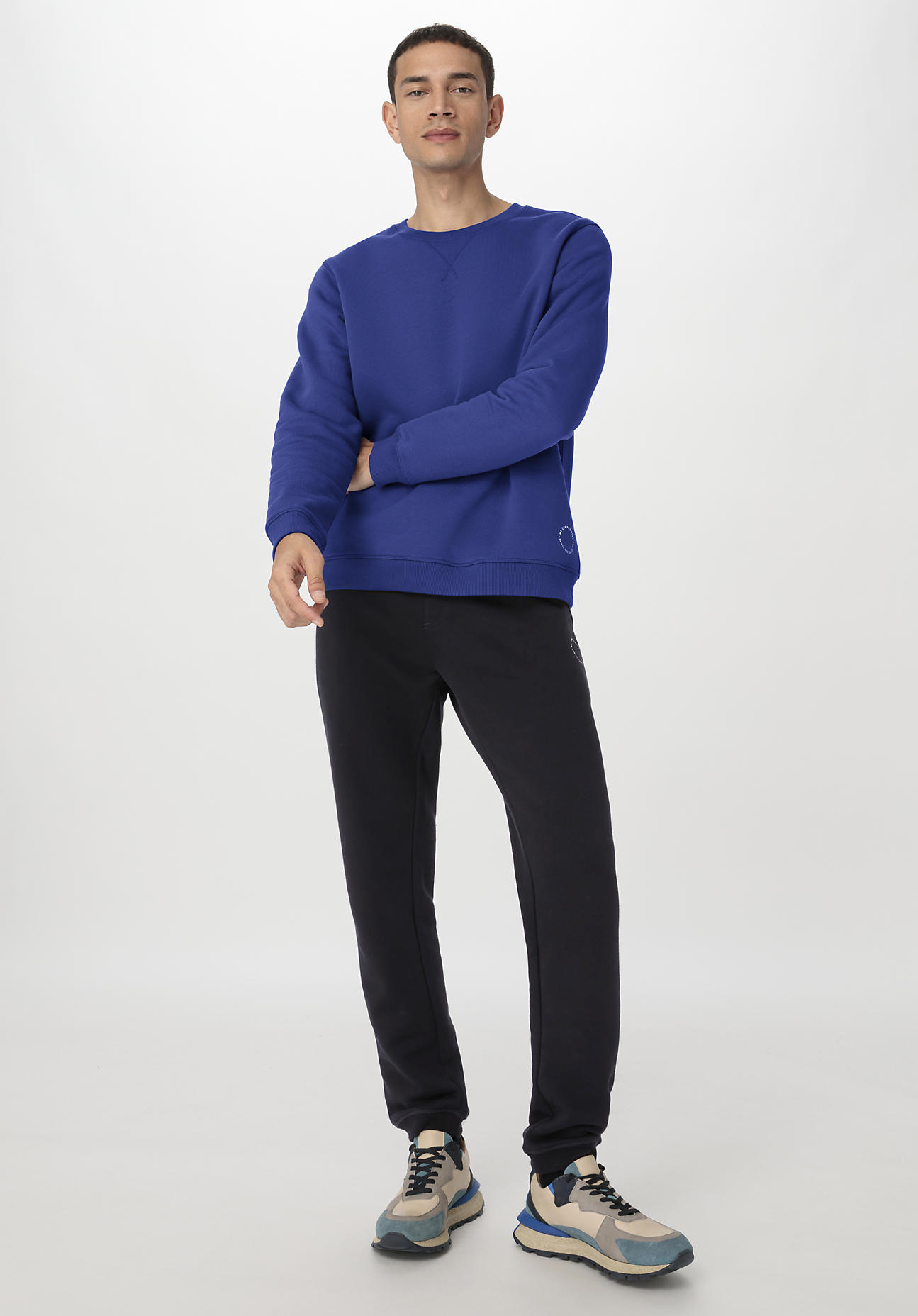hessnatur Herren Sweater Relaxed aus Bio-Baumwolle - blau Grösse54 von hessnatur