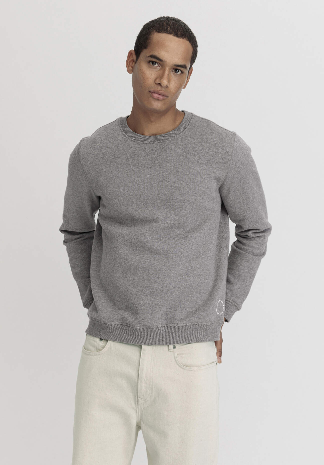 hessnatur Herren Sweatshirt Relaxed aus Bio-Baumwolle - grau Grösse50 von hessnatur