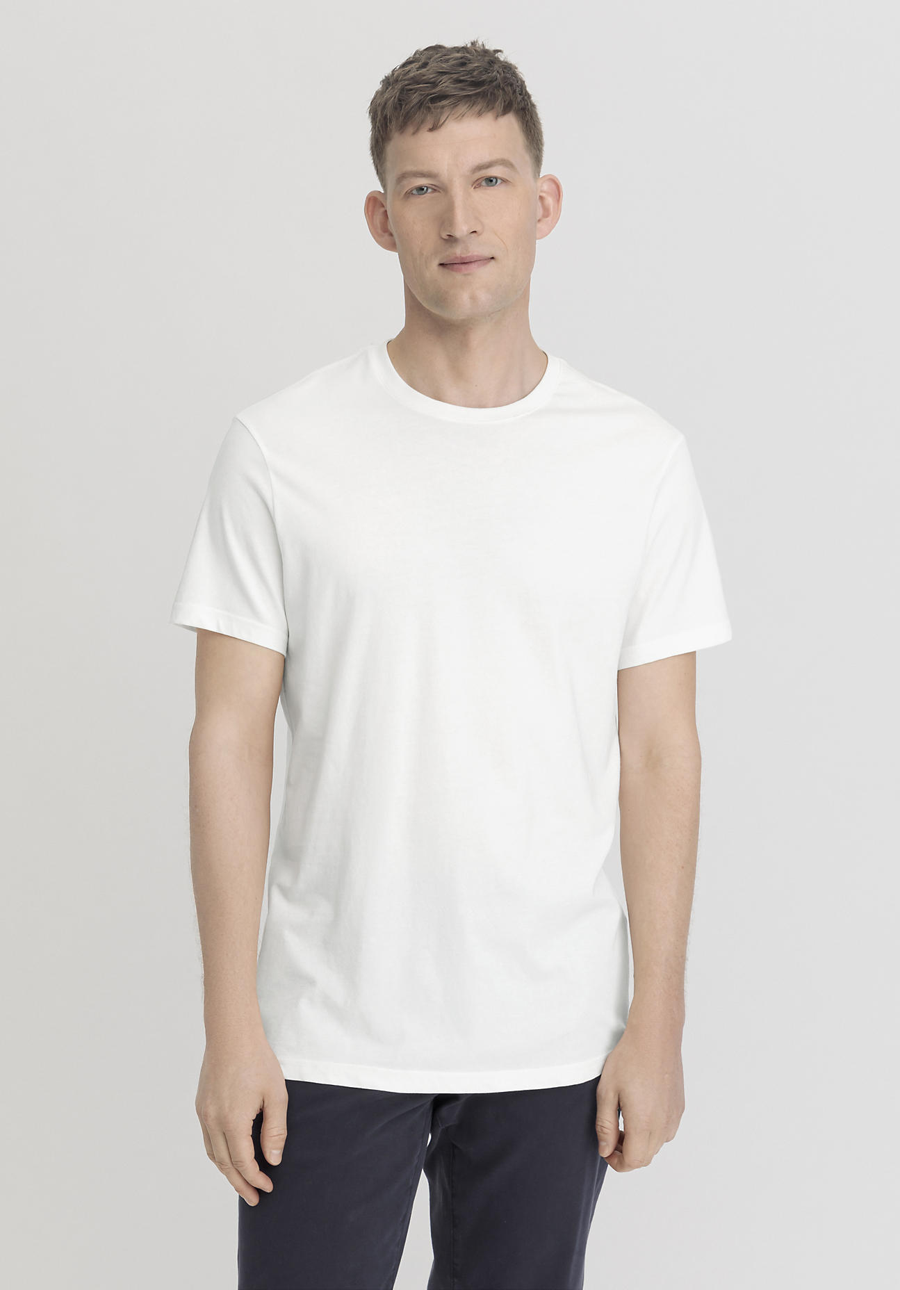 hessnatur Herren T-Shirt Regular aus Bio-Baumwolle - weiß Grösse46 von hessnatur