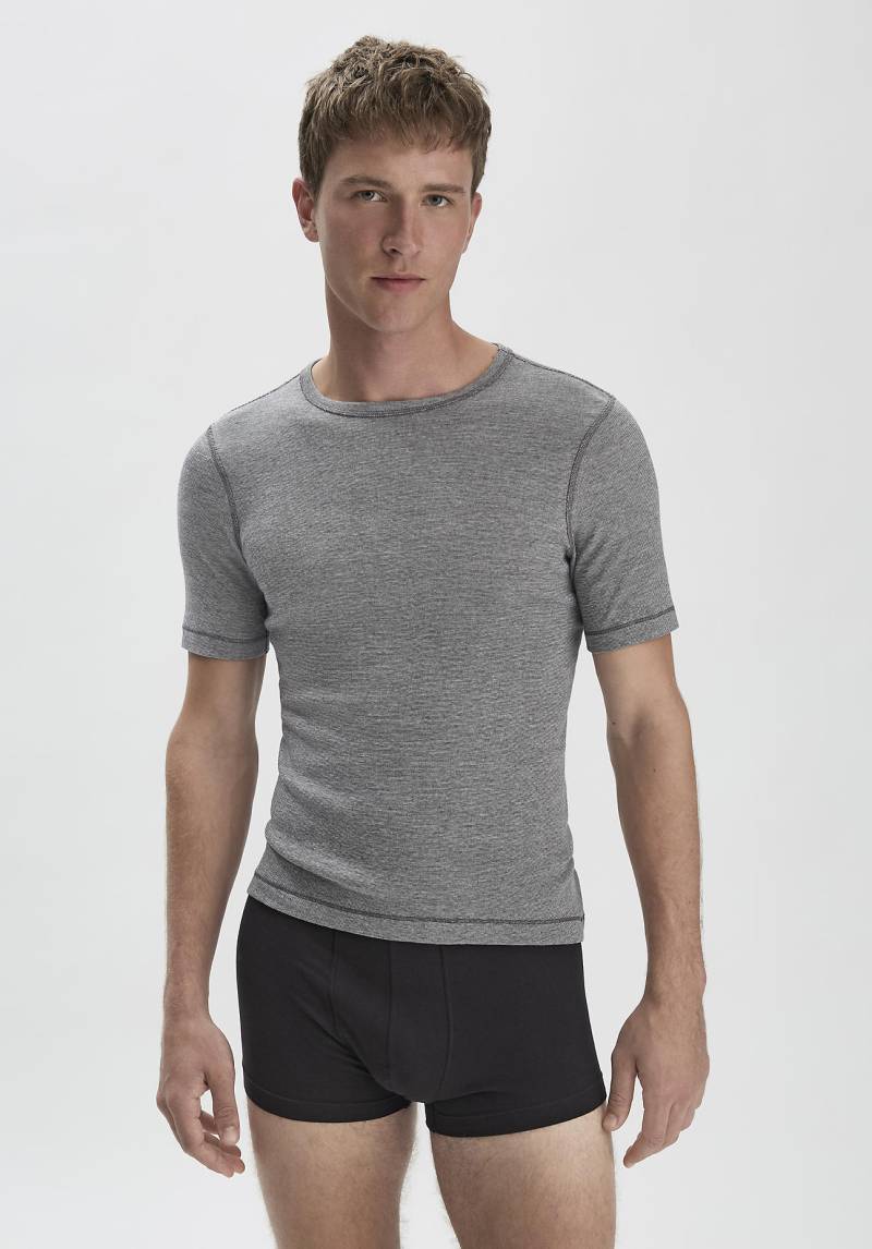 hessnatur Herren Shirt Regular PURE FUNCTION mit Bio-Merinowolle und Seide - grau Grösse5 = M von hessnatur
