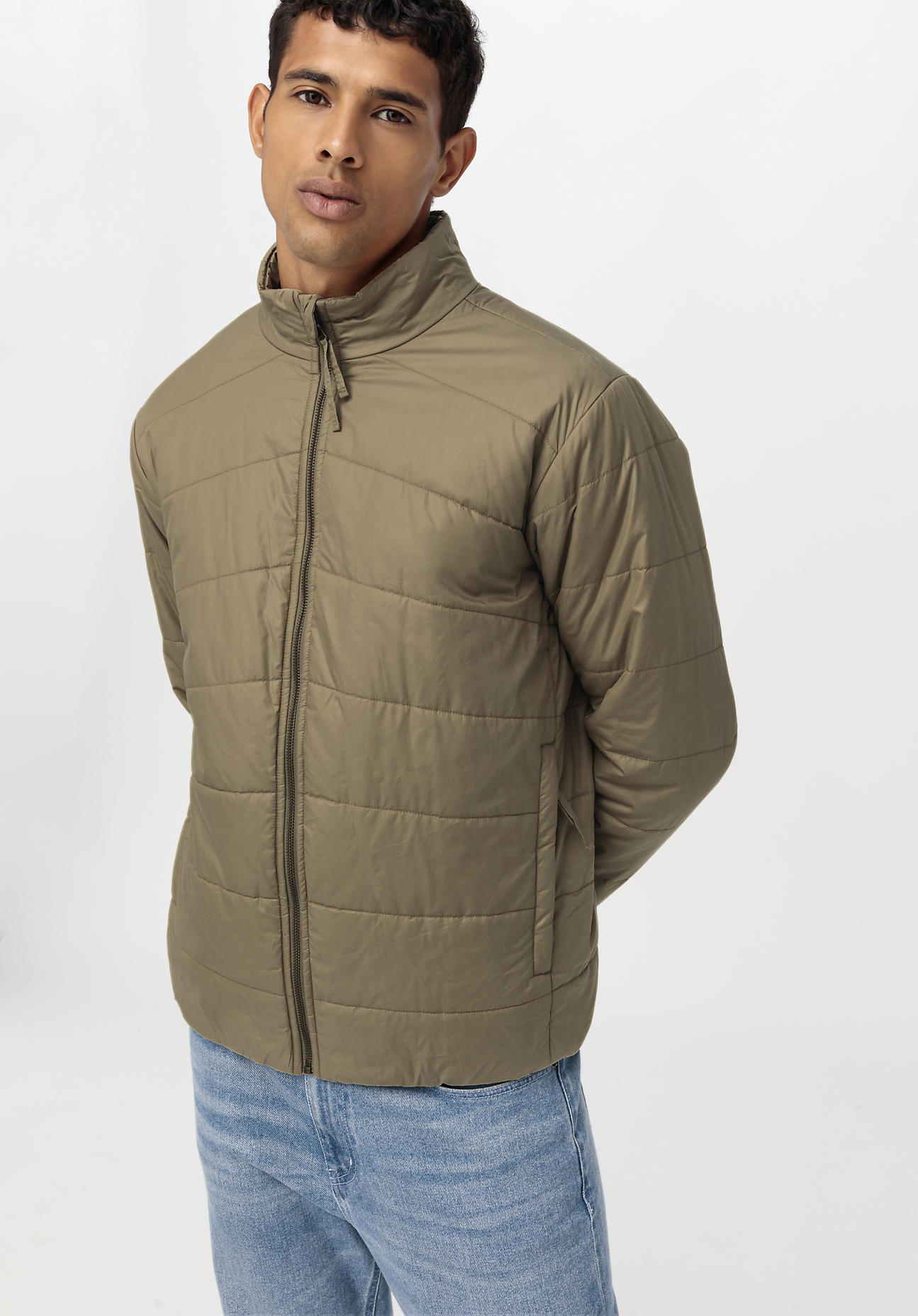 hessnatur Herren Jacke Nature Shell mit Lavalan® Wattierung - beige Grösse46 von hessnatur